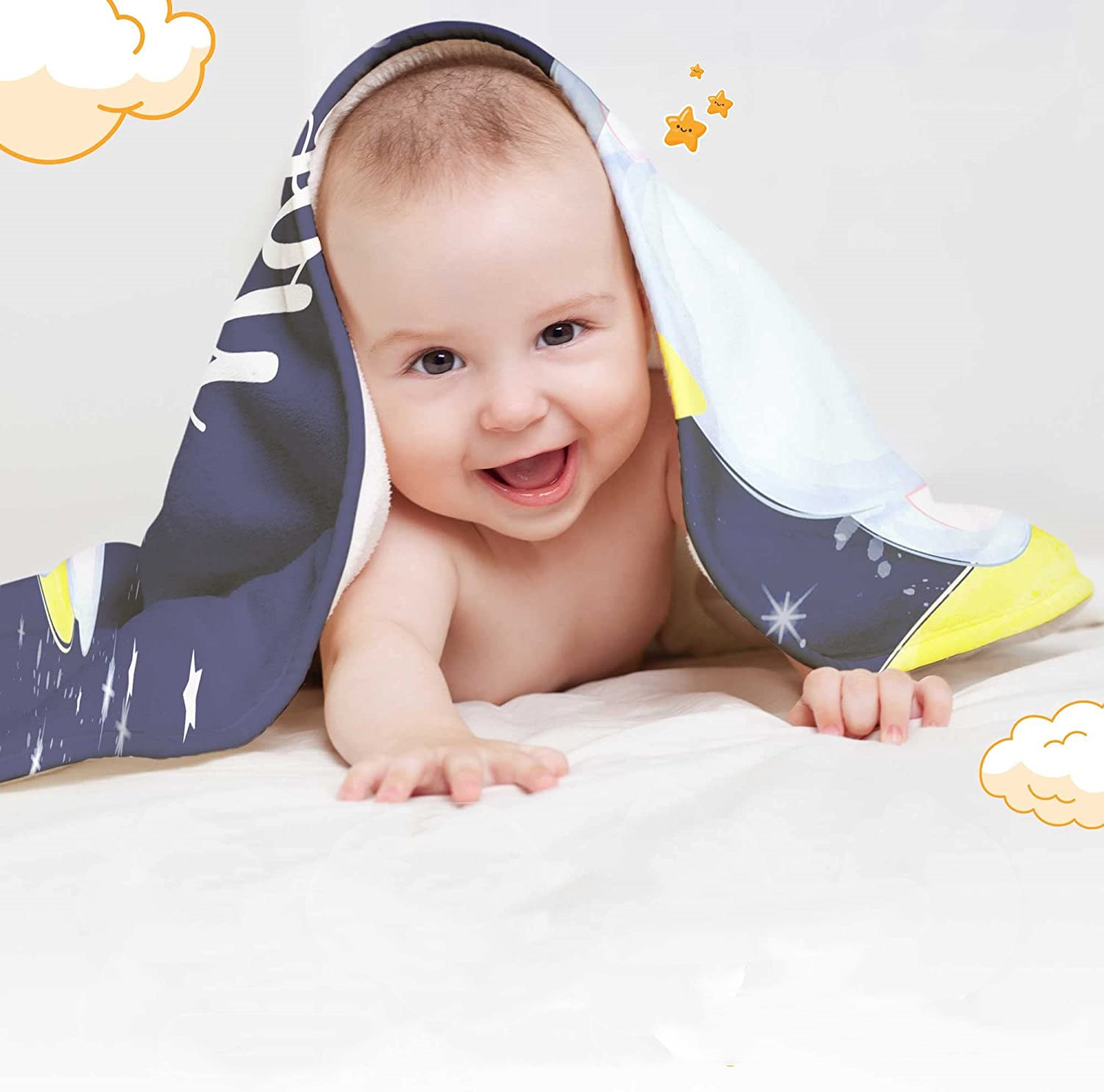 À Mon Bébé- Couverture plaids polaire éléphant et Ourson 1 Prénom Personnalisé