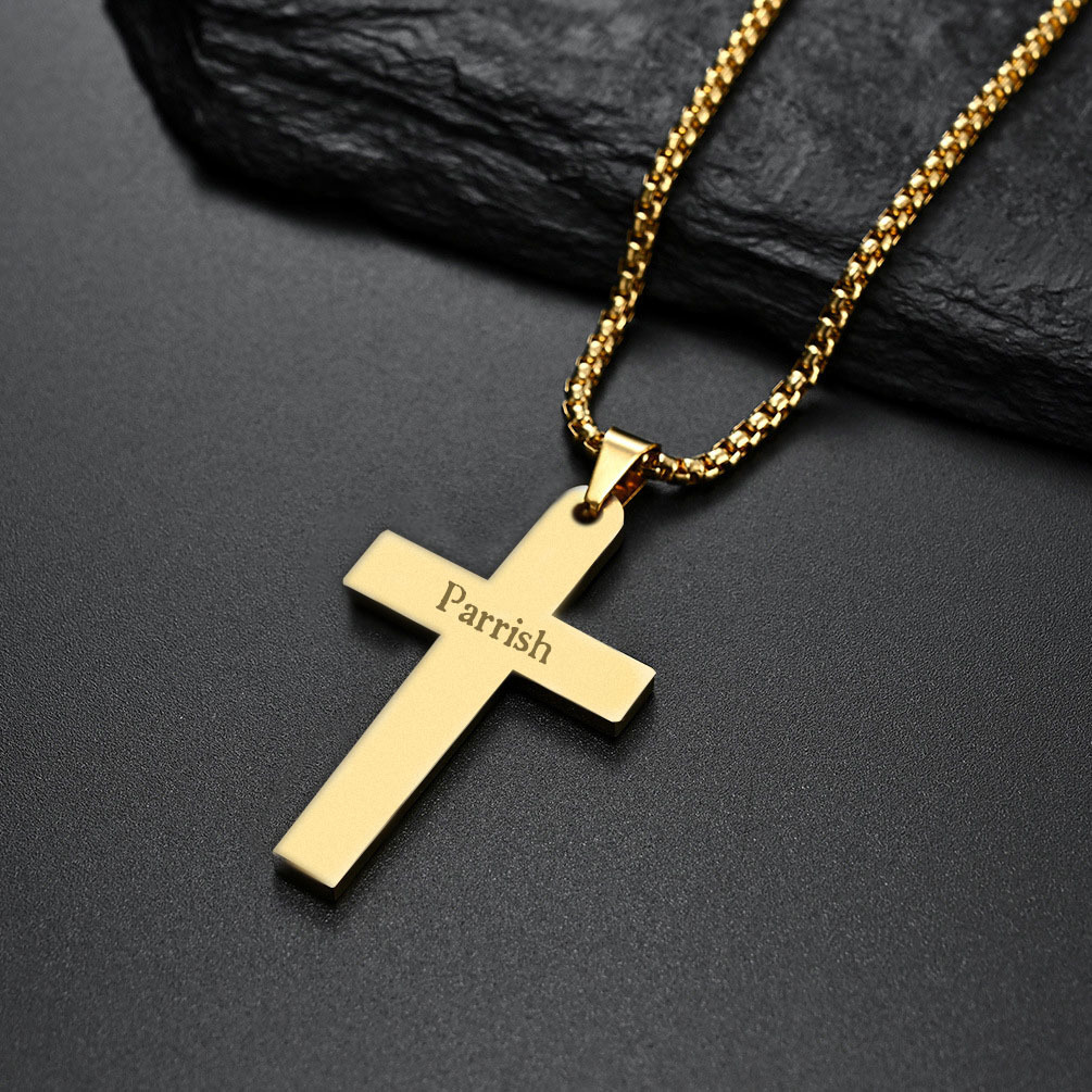 Collier Enfant Croix 1 Prénom Personnalisé Cadeau de Baptême