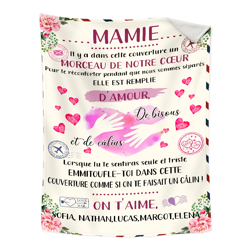 À ma Mamie - Couverture Plaids Polaire 1 Texte Personnalisé