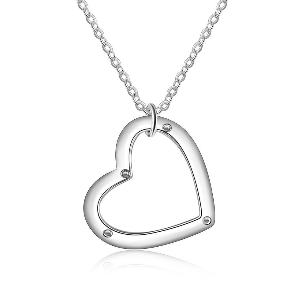 Collier Coeur Gravé Pour Famille Avec Diamant 4 Prénoms