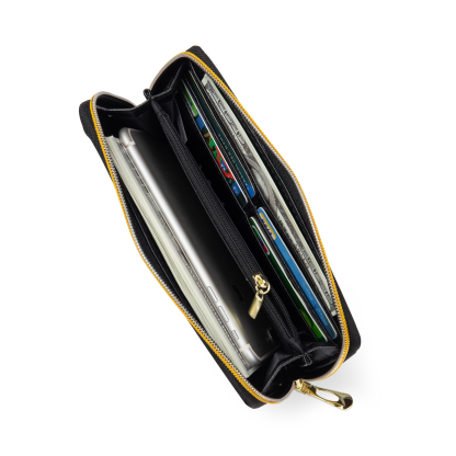 Portefeuille long en cuir PU tournesol 1 Prénom personnalisé avec 4 photo