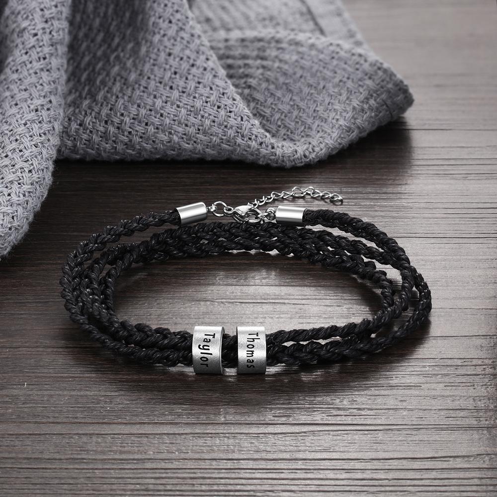 Bracelet à 2 Breloques Personnalisé Bracelet Homme