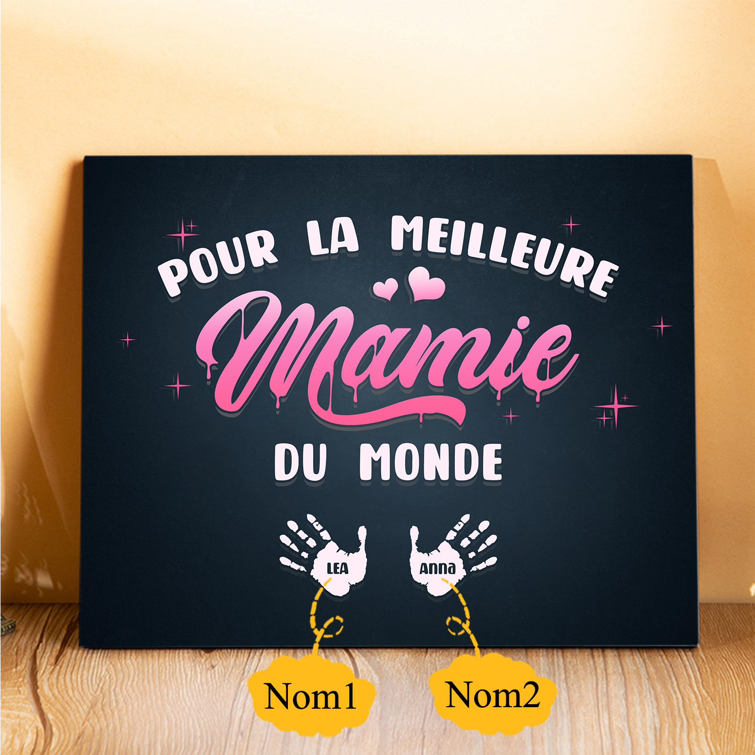 À ma Mamie - Cadre en Bois Arbre 1-6 Prénoms Personnalisés