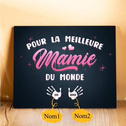 À ma Mamie - Cadre en Bois Arbre 1-6 Prénoms Personnalisés