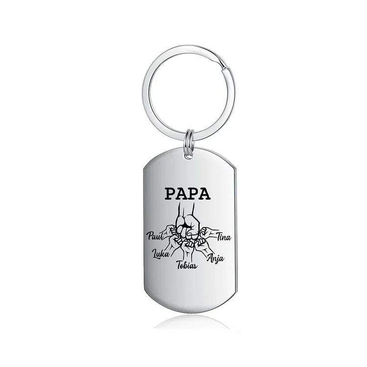 À mon Papa - 1-5 Noms Porte-Clés Poings Personnalisés Cadeau Noël