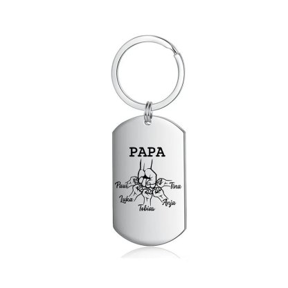 À mon Papa - 1-5 Noms Porte-Clés Poings Personnalisés Cadeau Noël