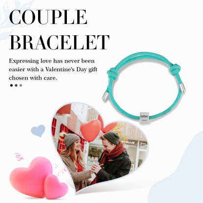 Bracelet Initiale 1 Lettre Personnalisée pour Couple｜Jessemade