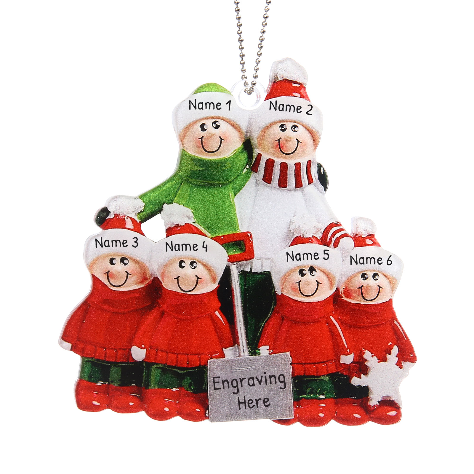 3-6 Noms Ornements de Noël Poupée Acrylique Personnalisés avec Texte