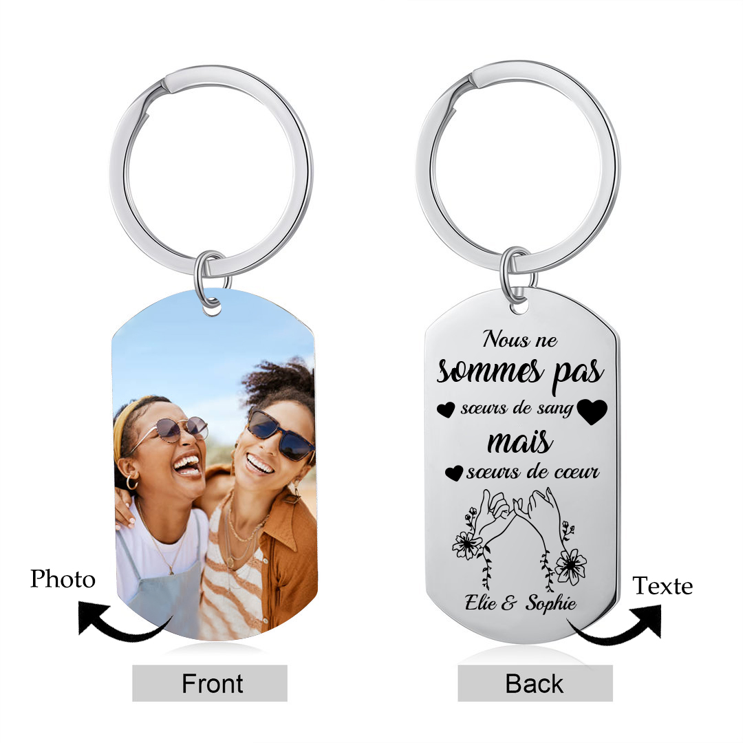 À Ma Meilleure Amie - Porte-Clés Photo et Texte Personnalisés