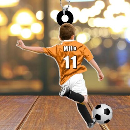 Porte-Clés Personnalisé Football avec Prénom d’enfant -Cadeau pour Famille | Jessemade