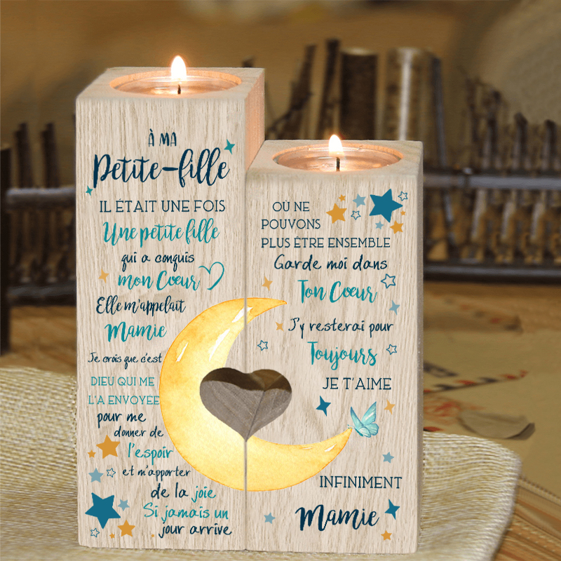 À ma Petite-Fille - Bougeoir en Bois sans bougie Cadeau de Mamie pour Petite-Fille