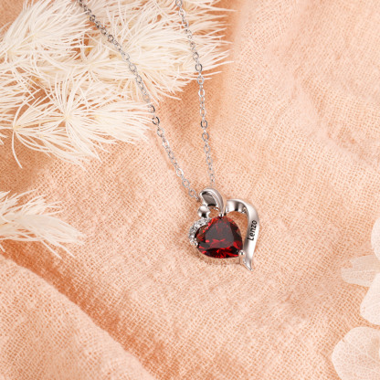 Collier d'Excuses Cœur 1 Prénom Personnalisé avec Pierre de Naissance