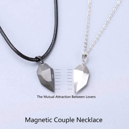 À Ma Petite Amie -Collier breloque Coeur 2 Lettres personnalisés Avec aimant pour Couple