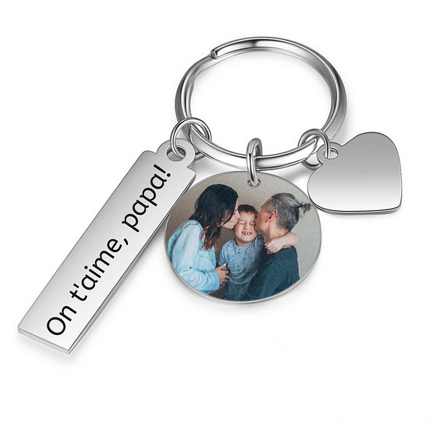 Jessemade FR Porte-clés Photo Personnalisé avec texte