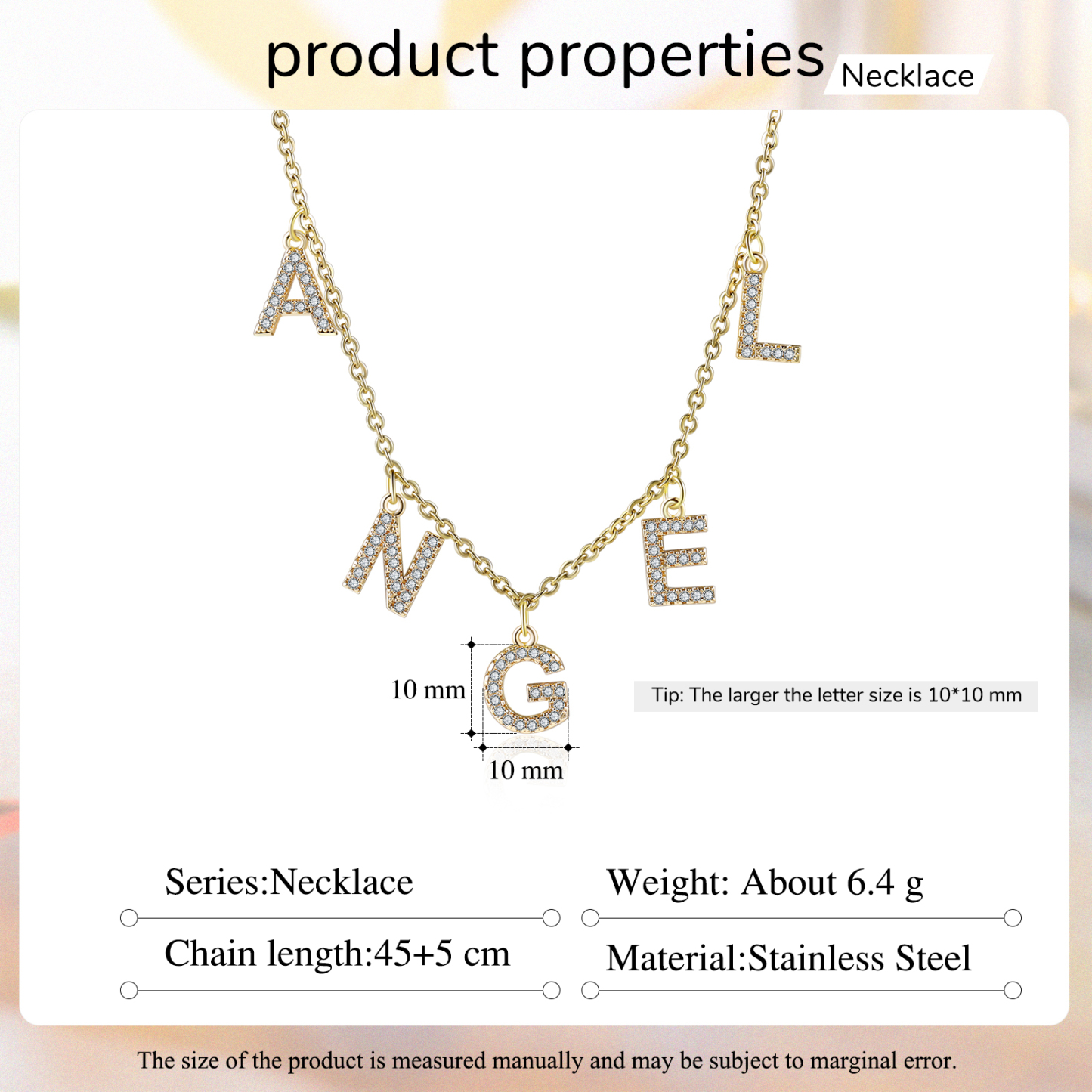 Collier Chaîne à Maillons Prénom Personnalisé 1-7 Lettres