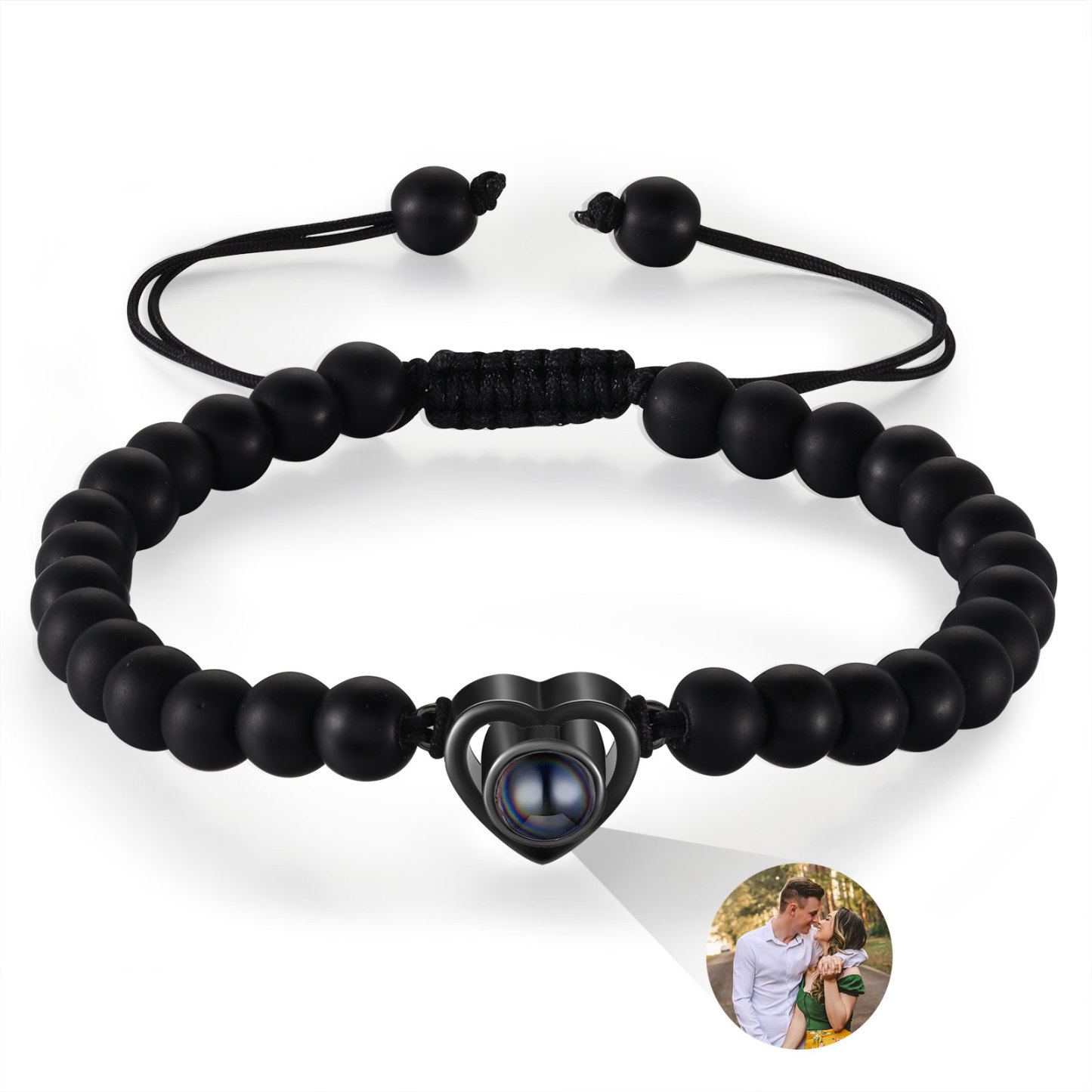 Bracelet Cœur en Perles Naturelles Bracelet Photo Projection｜Jessemade