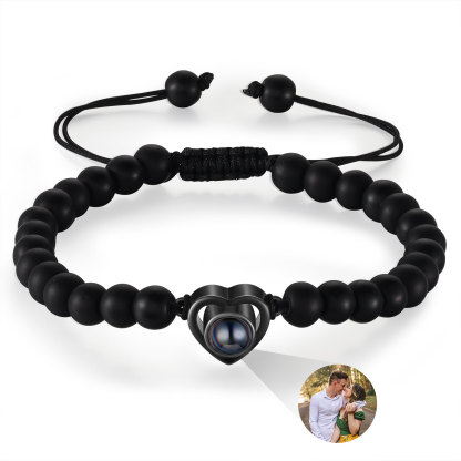 Bracelet Cœur en Perles Naturelles Bracelet Photo Projection｜Jessemade