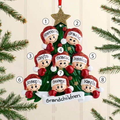 2-8 Noms Décoration Sapin Noël Poupées avec Sapin de Noël Personnalisés avec texte