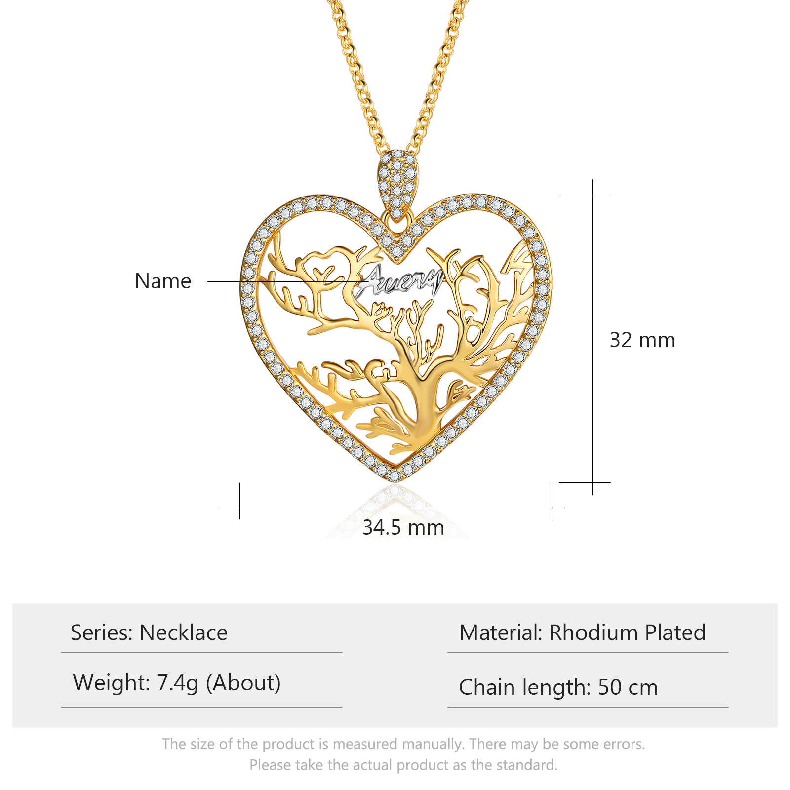 A ma maman - Collier Pendentif Arbre de vie Arbre généalogique 1 prénom