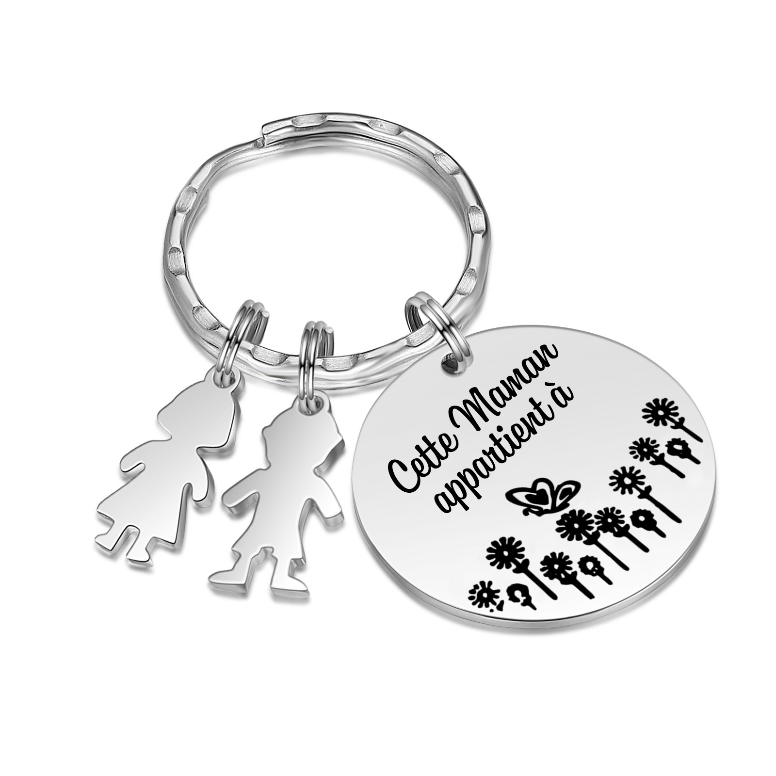 À Ma Maman - 1-5 Noms Porte-Clés Personnalisés Avec Breloques Enfants