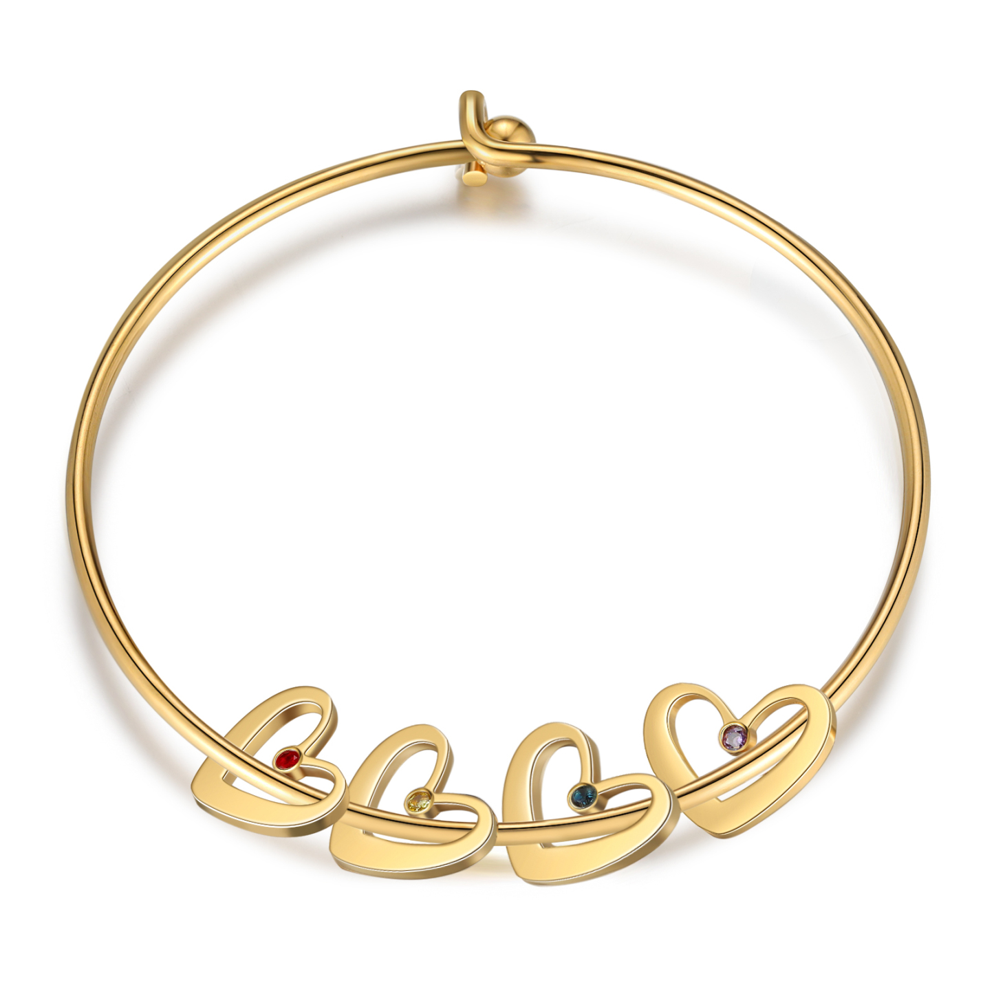 2PCS Coffret Cadeau À Maman - Collier Pendentif Arbre de vie Arbre et Bracelet Pierre Personnalisé avec 4 Prénoms et Pierres de Naissance | Jessemade