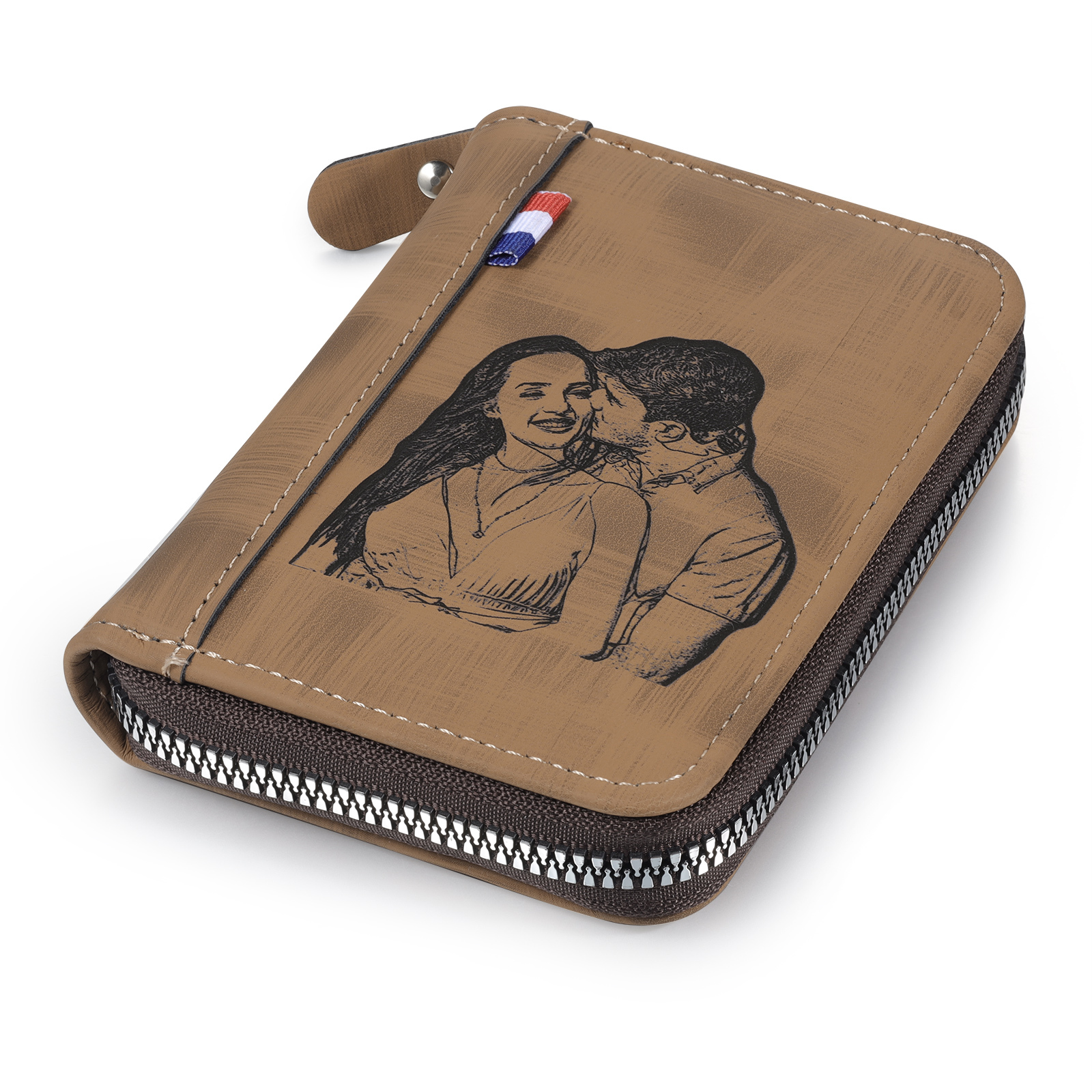 Portefeuille Classique 1 Prénom et Lettre Personnalisés avec Photo Porte-Monnaie Carte