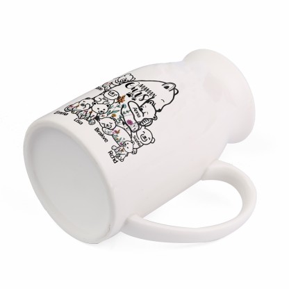 Vase à Fleurs Ours 8 Prénoms Personnalisés avec Texte Décoration de la Maison