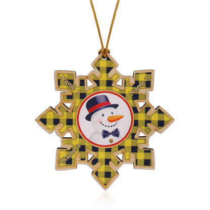 2-6 Noms Décoration Sapin Noël Personnalisés Flocon de neige en Bois Cadeau pour Famille | Jessemade