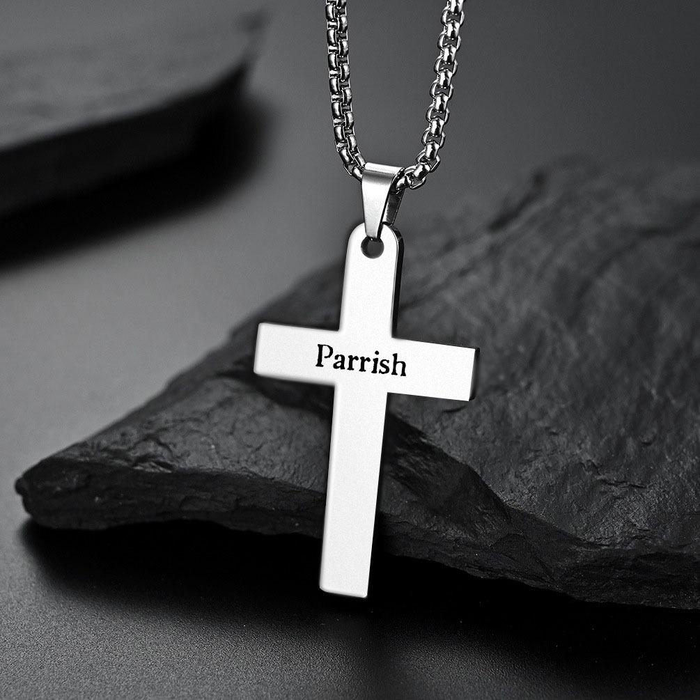 Collier Enfant Croix 1 Prénom Personnalisé Cadeau de Baptême