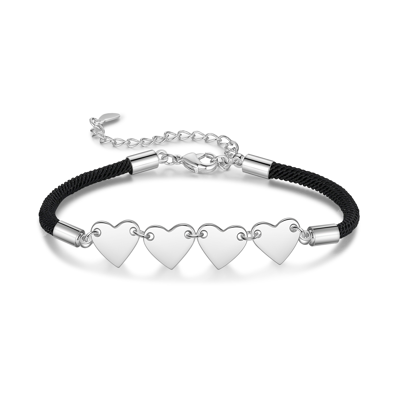 Bracelet Initiale Cœur 1-4 Lettres Personnalisés｜Jessemade