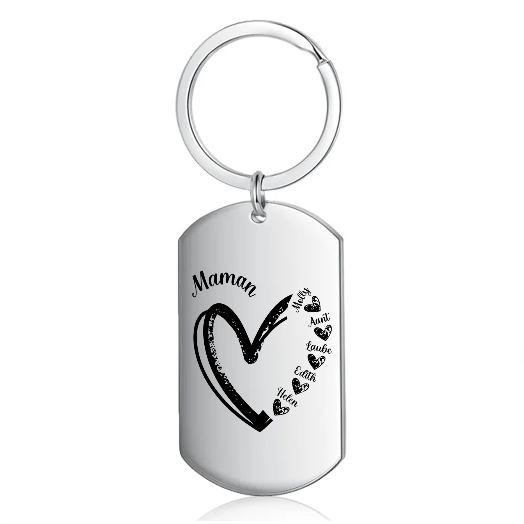 À Ma Maman - Porte-Clés Cœur 2-7 Noms Personnalisés