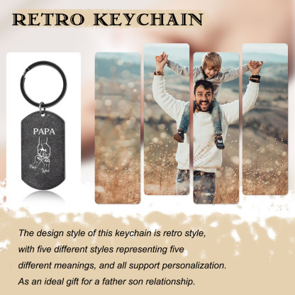 À mon Papa - Porte-Clés Poings 2 Prénoms Personnalisés avec Texte | Jessemade