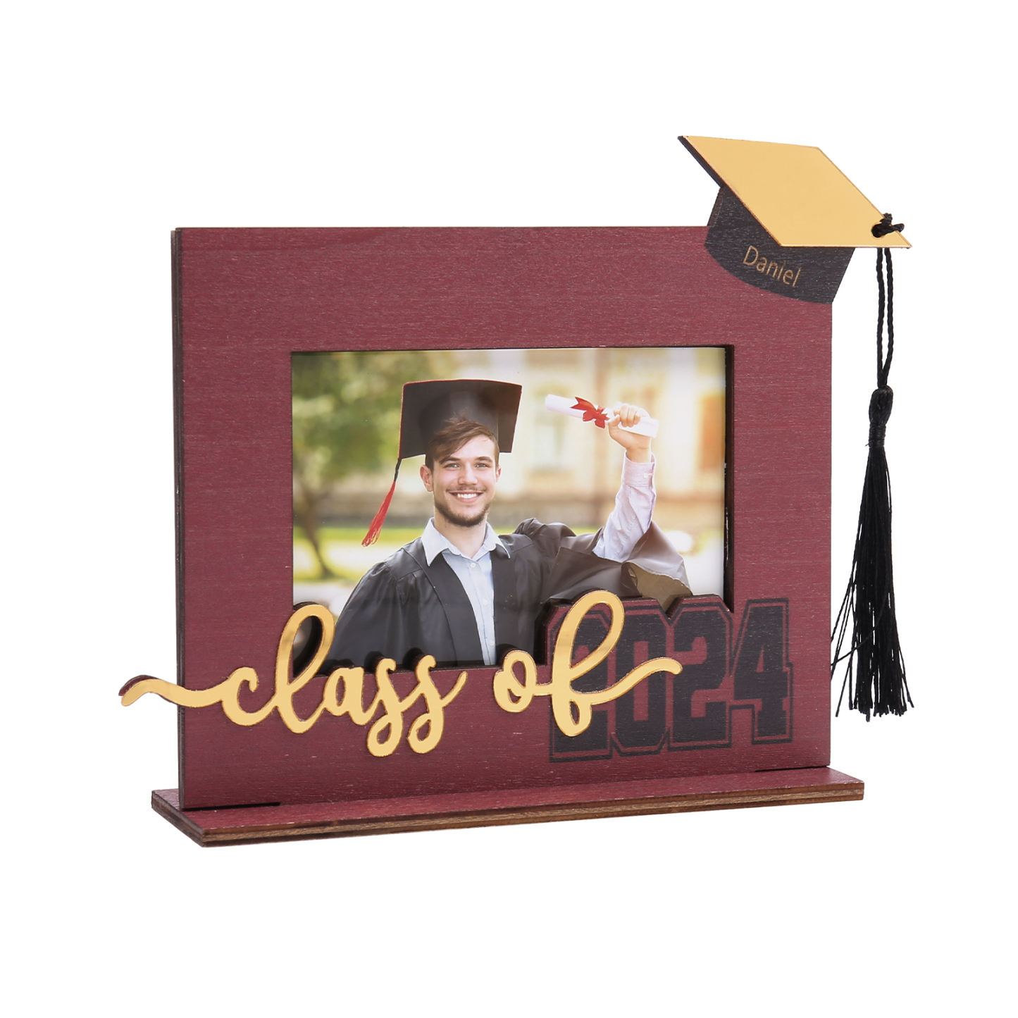 Cadre Photo Diplômé Prénom et Photo Personnalisés Décoration en bois Cadeau de Graduation