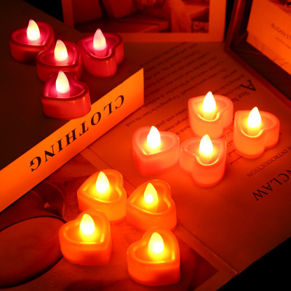 Bougie LED Cœur 1 pièce Cadeau Saint-Valentin Romantique