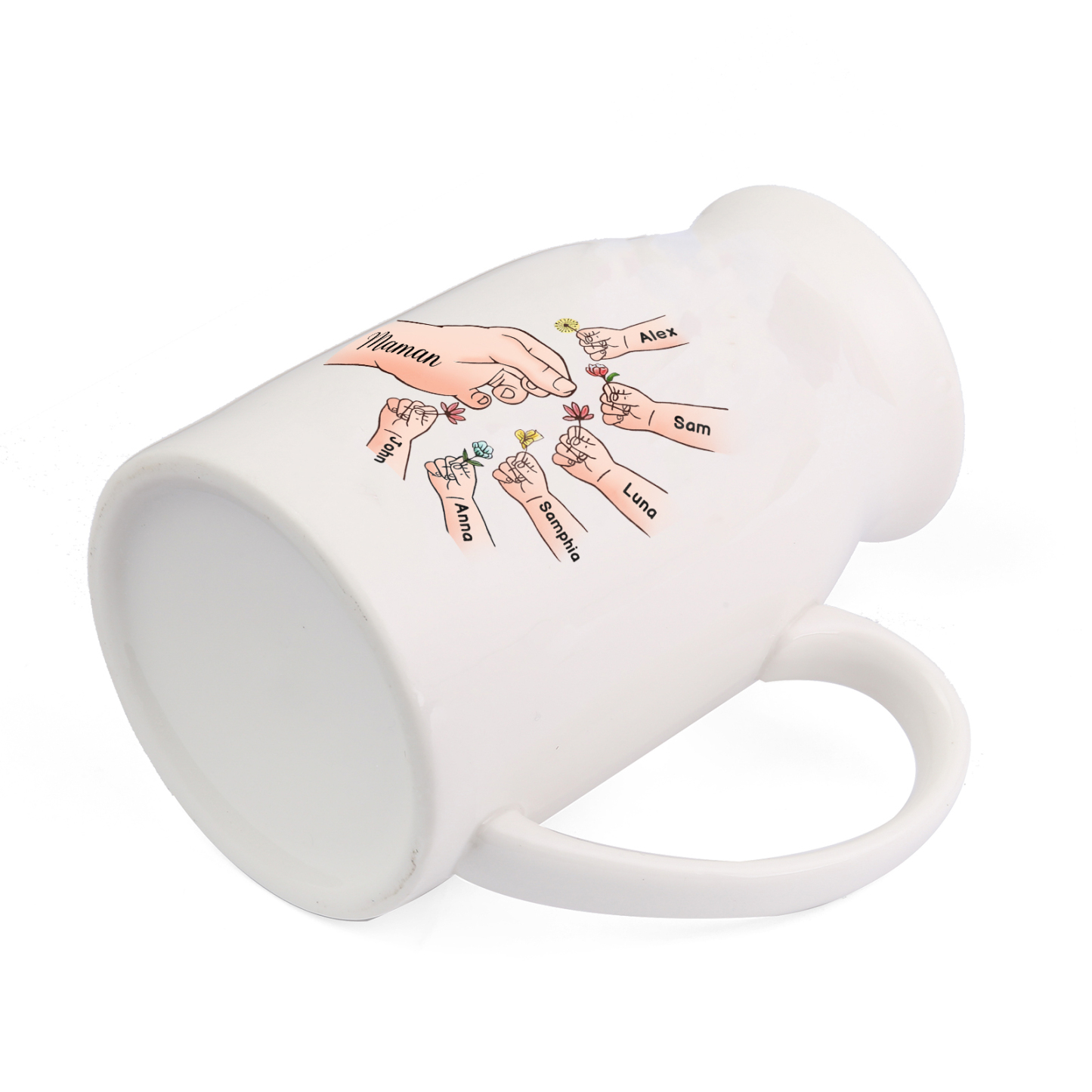 Vase à Fleurs Mains et Enfants 7 Prénoms Personnalisés Décoration de la Maison