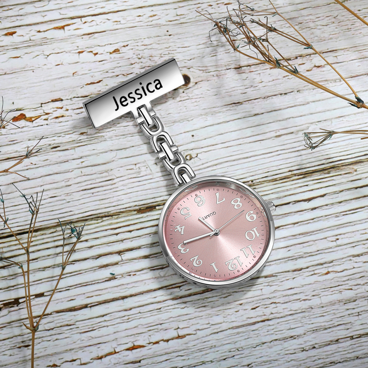 Montre Infirmière Personnalisée – Montre de Poche à Broche Gravée pour Blouse Médicale | Jessemade