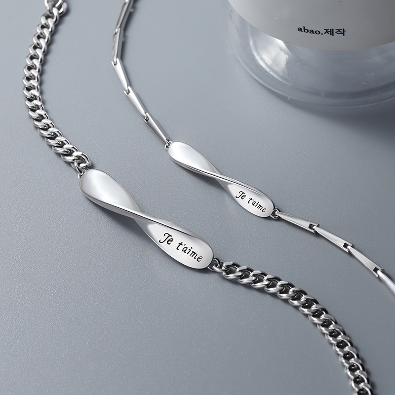 2PCS Bracelets 2 Prénoms Personnalisés Bracelet en Commun pour Couple｜