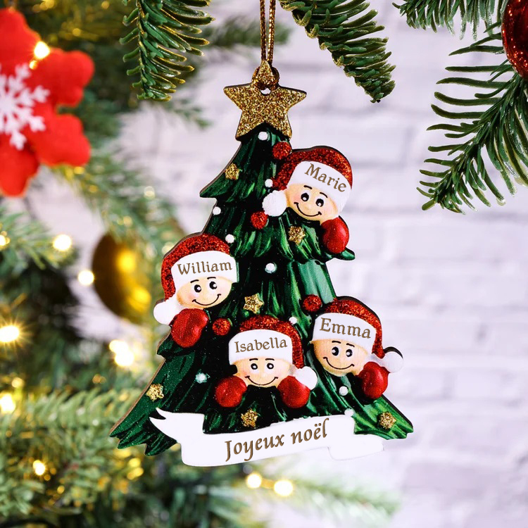 2PCS Portefeuille Tasse et Décoration 4 Prénoms Personnalisés avec texte Cadeau pour famille | Jessemade