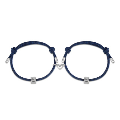 Bracelet Initiale Magnétique 2 Lettres Personnalisées pour Couple｜Jessemade