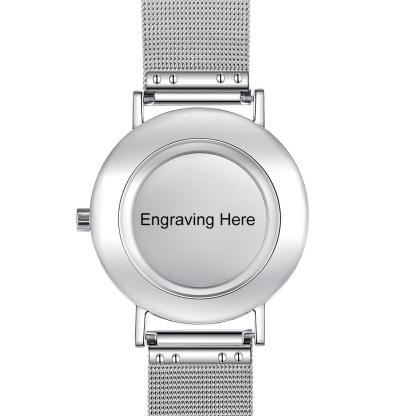 Montre Personnalisée Photo avec Gravure du prénom ou Message Bracelet pour Femme