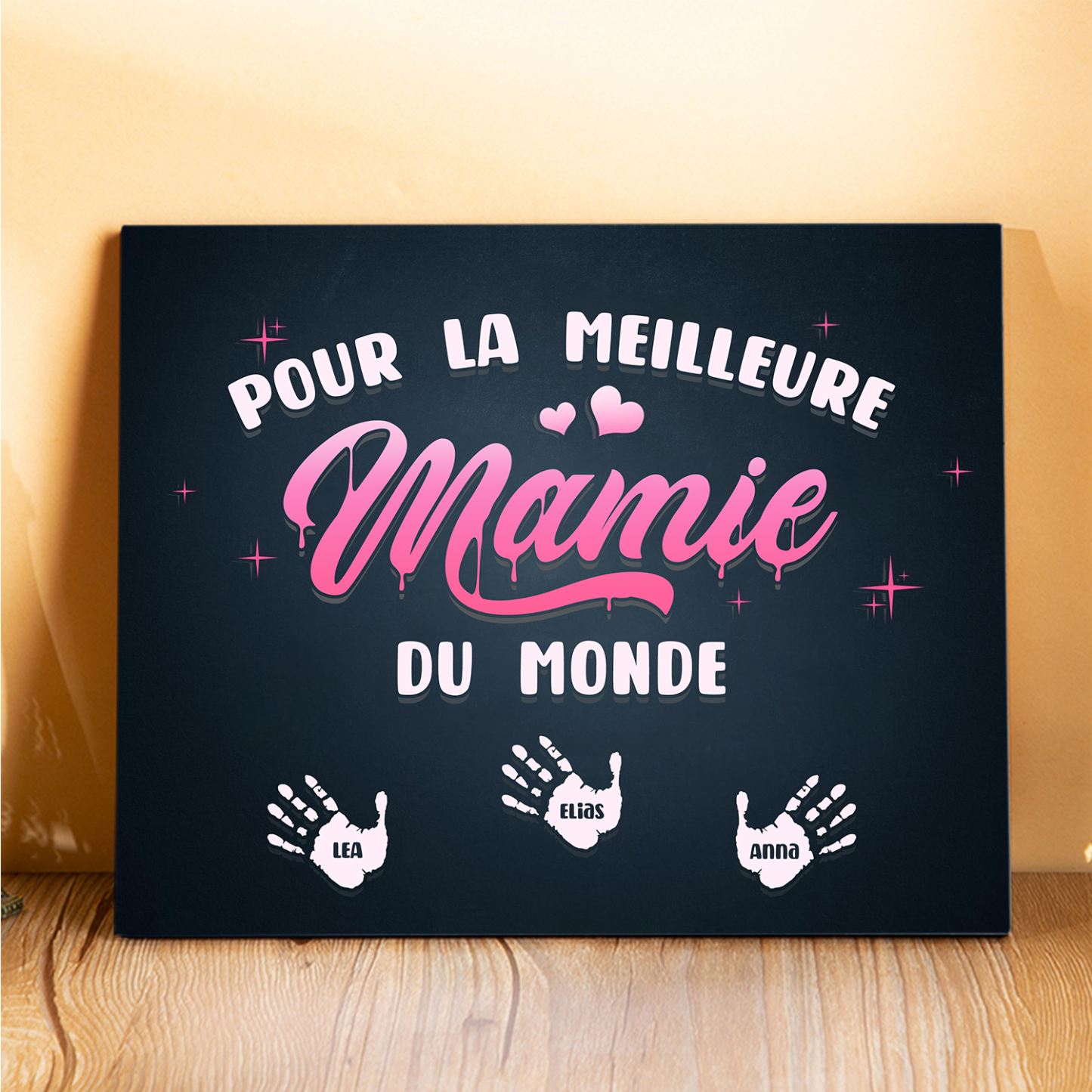 À ma Mamie - Cadre en Bois Arbre 1-6 Prénoms Personnalisés