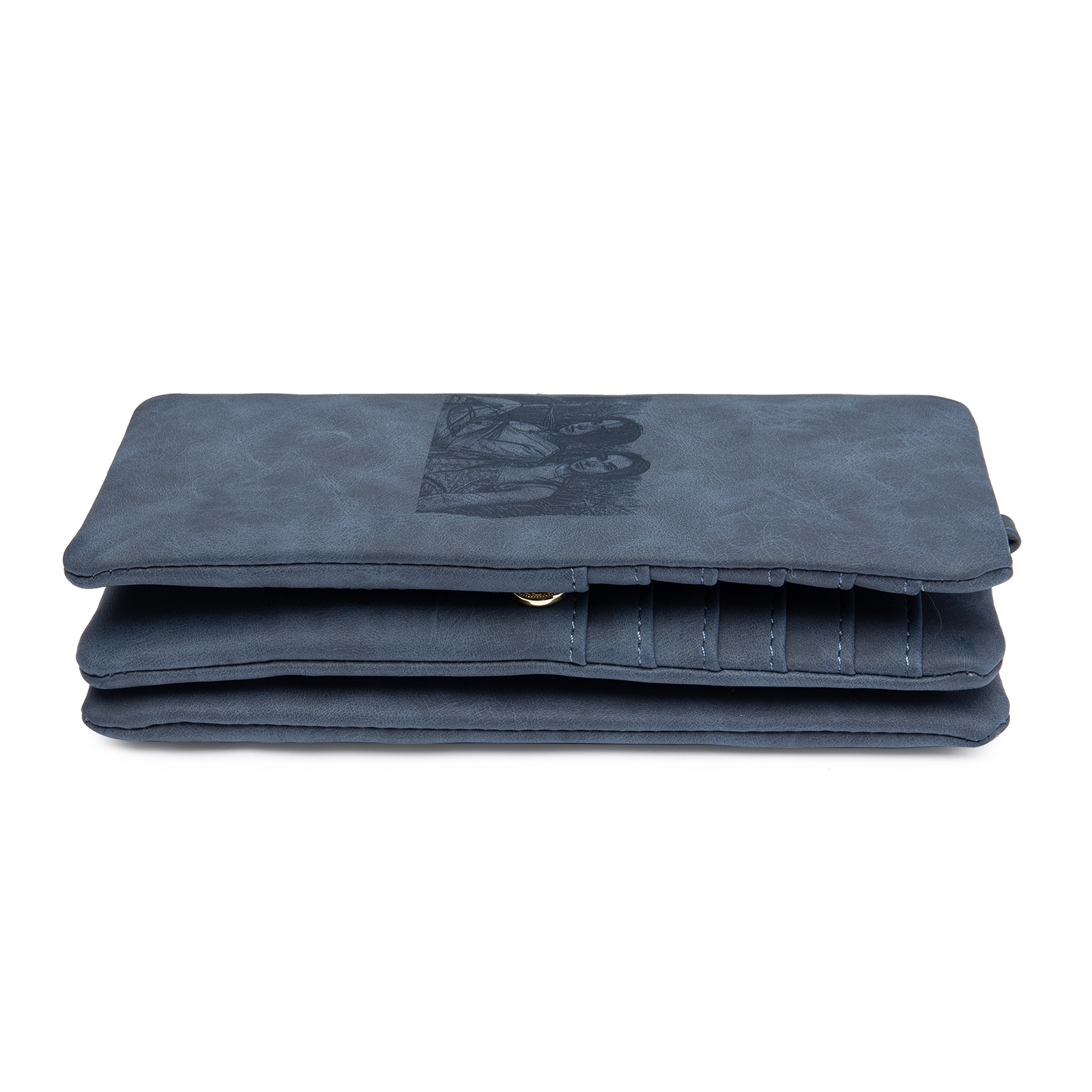 Portefeuille long en cuir PU personnalisé 1 photos avec texte et date