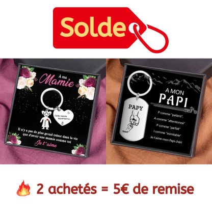 À Ma Mamie - Porte-Clés 1 Prénom Personnalisé Avec Breloques 1 Enfant