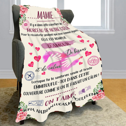 À ma Mamie - Couverture Plaids Polaire 1 Texte Personnalisé