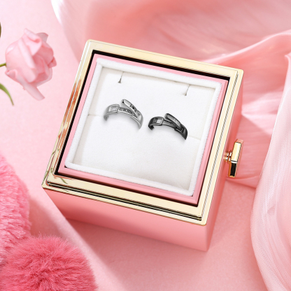 À mon Amour - 2PCS Bague Réglable Couple 4 Textes Personnalisés Alliance