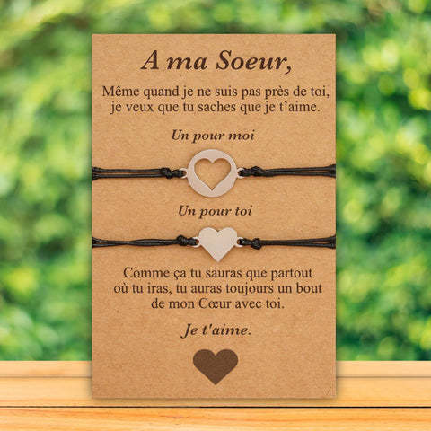 À Ma Sœur-Bracelet Coeur｜Jessemade