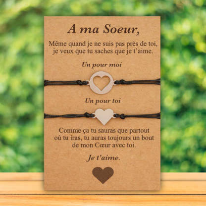 À Ma Sœur-Bracelet Coeur｜Jessemade