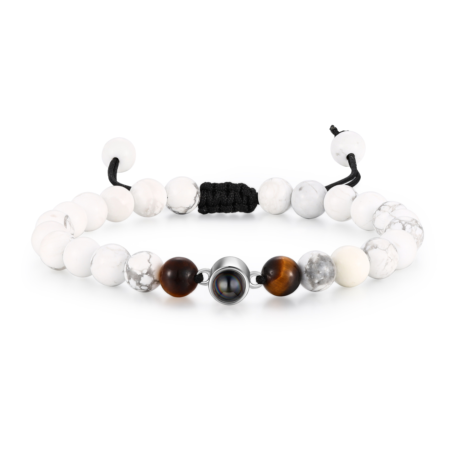 Bracelet en Turquoise Blanche Personnalisée avec Photo Bracelet Photo Projection｜Jessemade