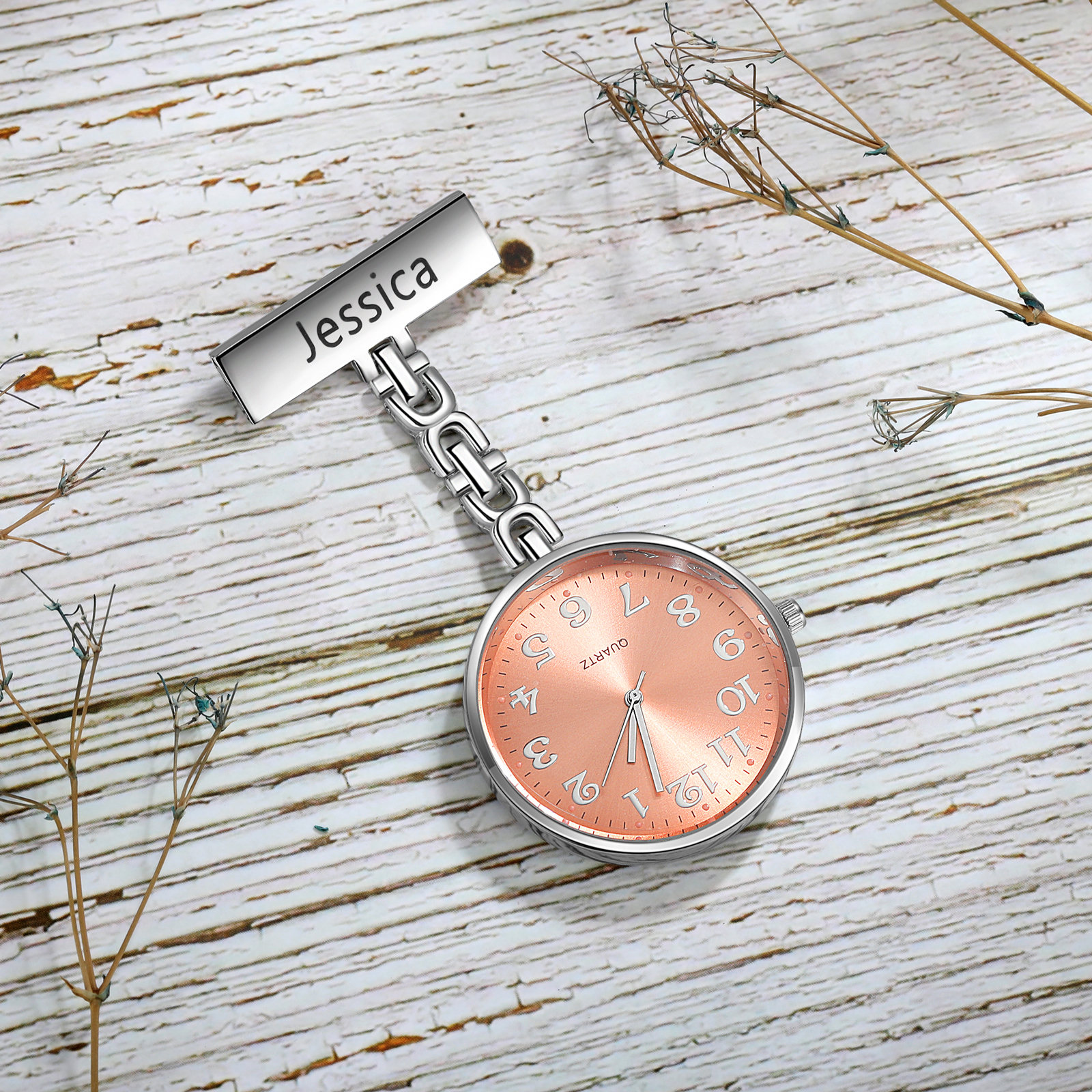 Montre Infirmière Personnalisée – Montre de Poche à Broche Gravée pour Blouse Médicale | Jessemade
