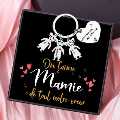 À Ma Mamie - 1-5 Noms Porte-Clés Personnalisés Avec Breloques Enfants
